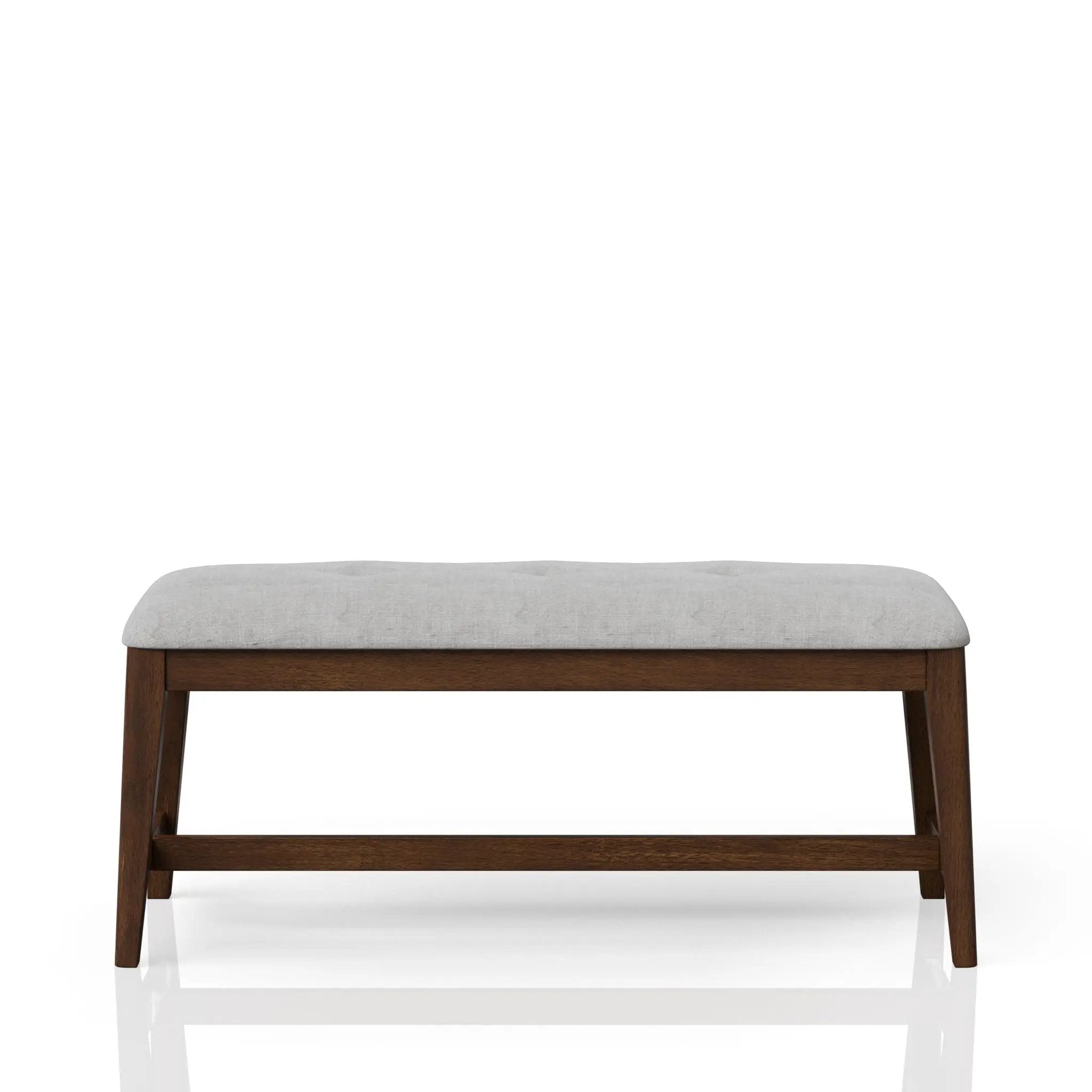 Backless Upholstered Dining Bench Mid Century Seating - Beige by Unique Piece Furniture