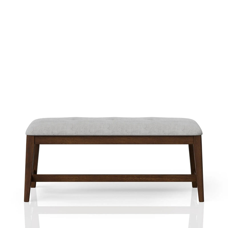 Backless Upholstered Dining Bench Mid Century Seating - Beige by Unique Piece Furniture