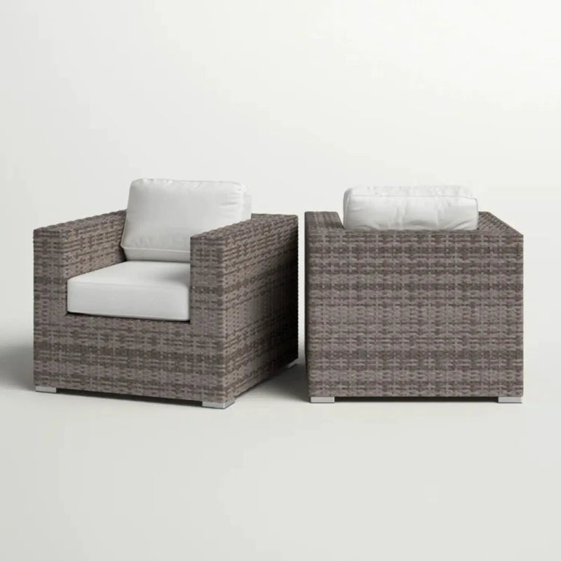 Grade - Club Patio Chair With Sunbrella Cushions (Set of 2) - Gray Mix / White by Unique Piece Furniture