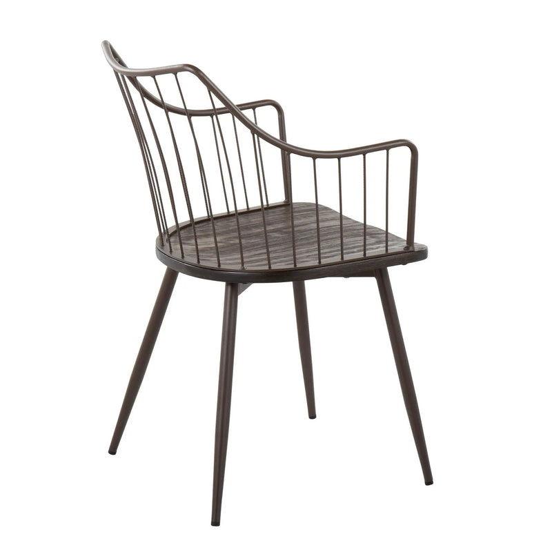 Winston - Farmhouse Style / Dining Chair - Brown / Dark Walnut by HouseOfZazla