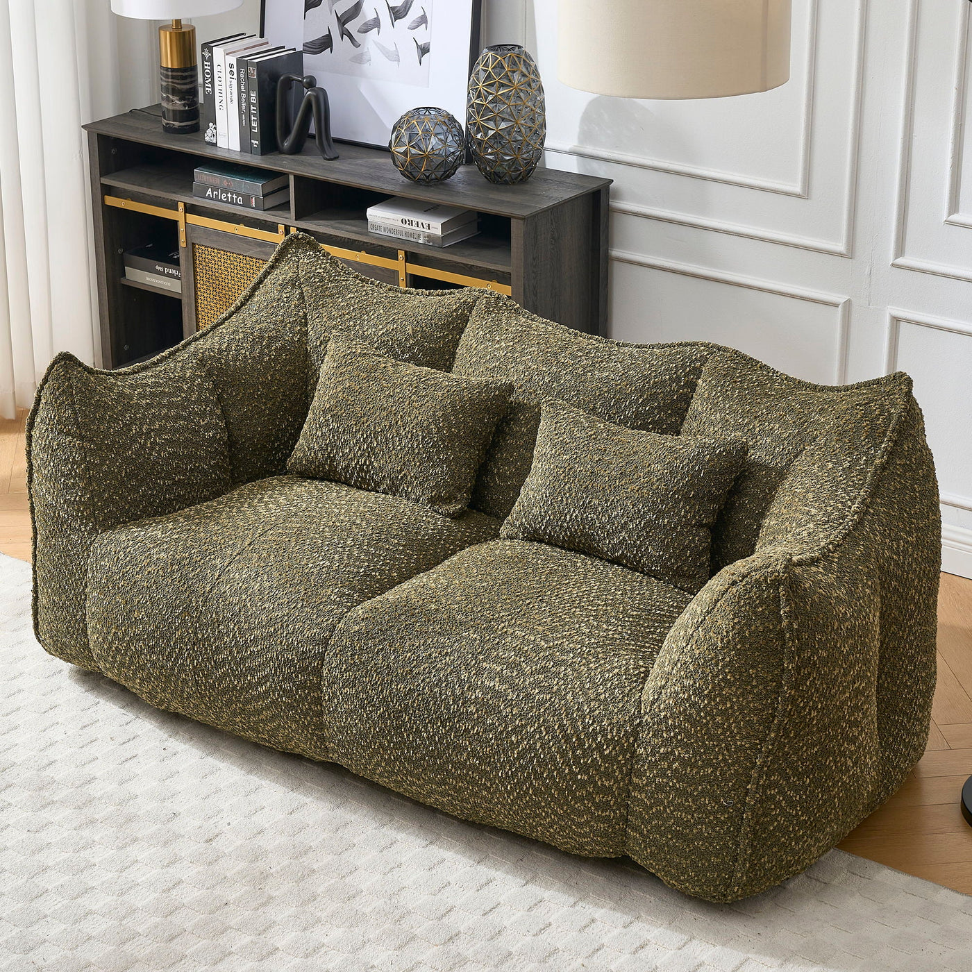 Comfortable Dual Beanbag Chair With High Resilience Foam Core For 2 People by Unique Piece Furniture
