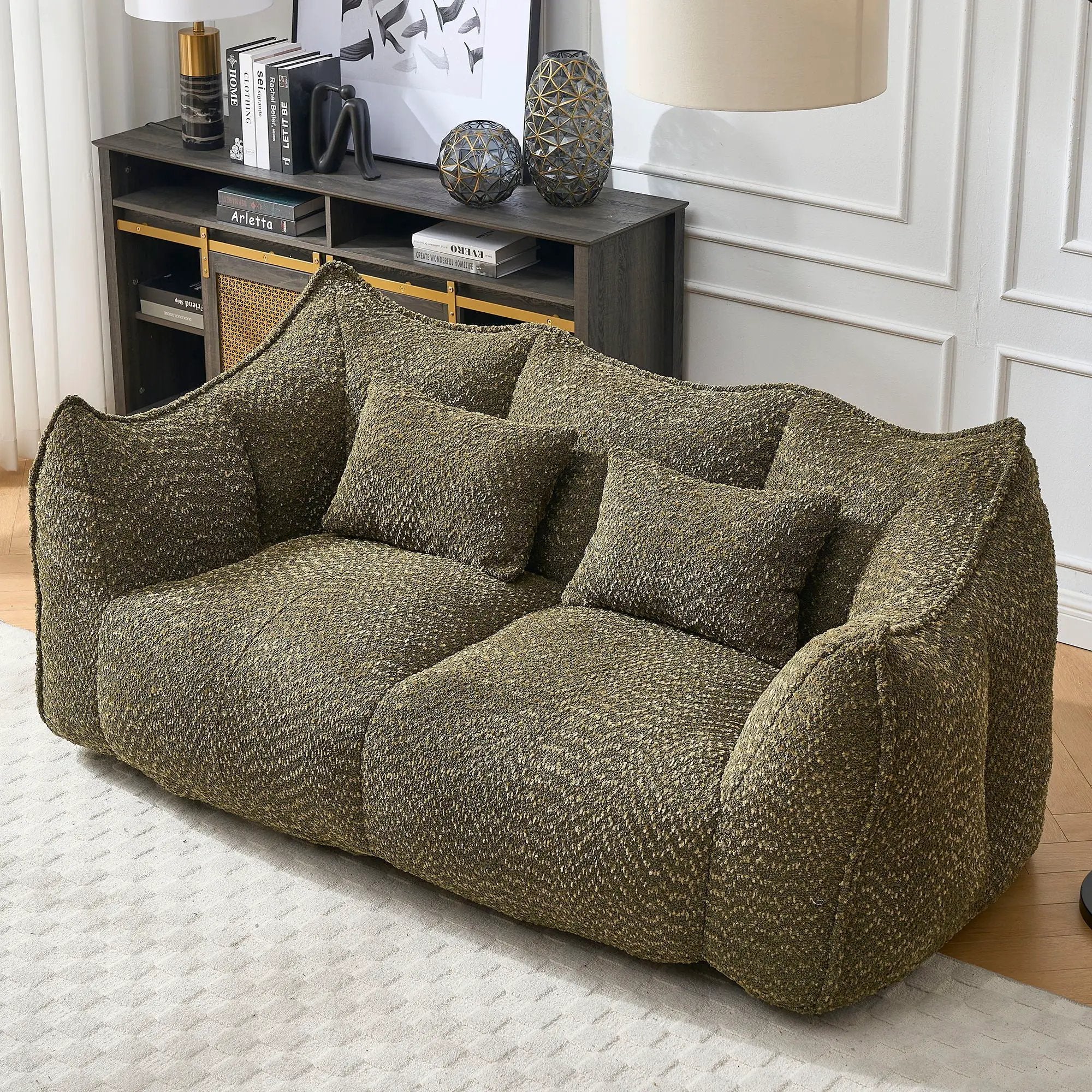 Comfortable Dual Beanbag Chair With High Resilience Foam Core For 2 People by Unique Piece Furniture