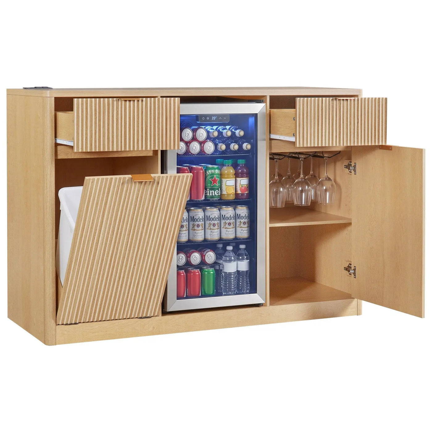 K&K 59" Coffee Bar Cabinet with Fridge Space by HouseOfZazla