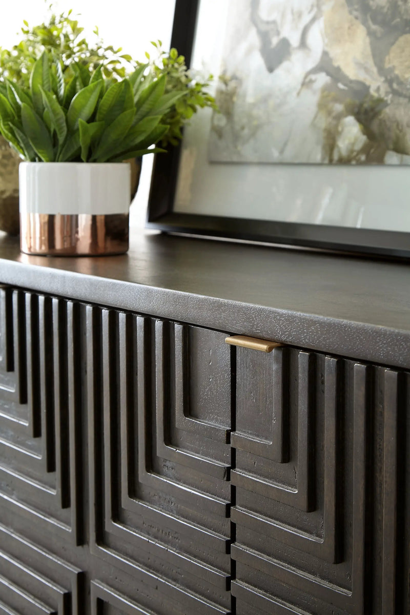 Elinmore - Accent Cabinet - Brown / Gold Finish by Unique Piece Furniture