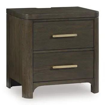 Radkin - Two Drawer Night Stand - Burnished Brown by Unique Piece Furniture