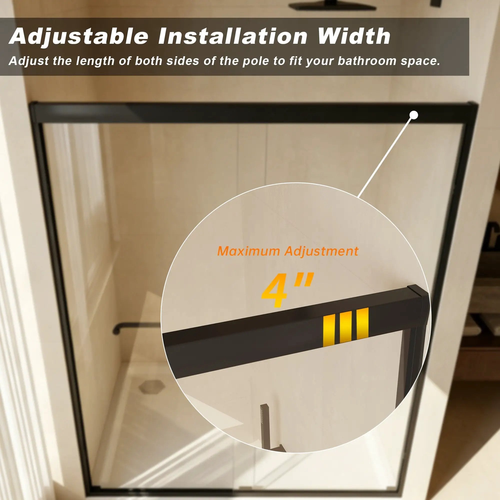 Aluminum Frame Double Sliding Shower Door by HouseOfZazla