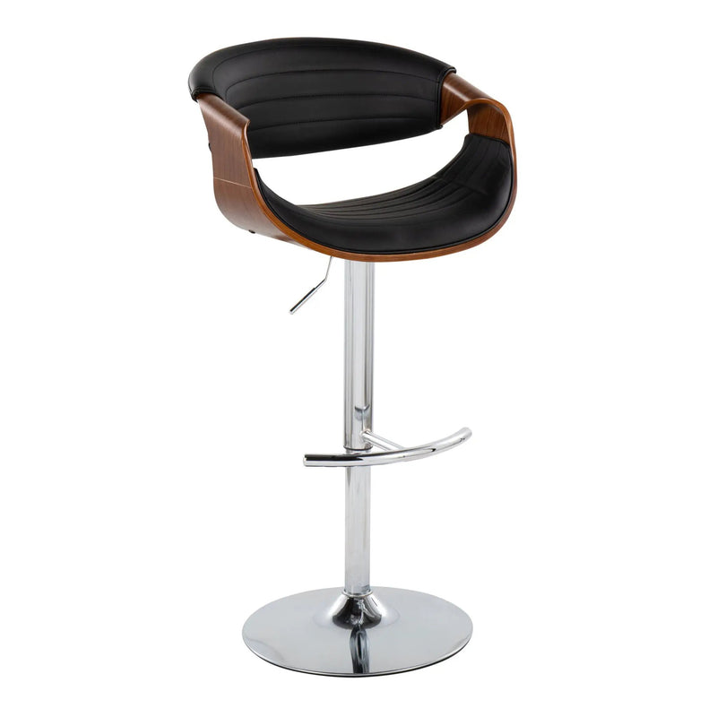 Symphony - Mid Century Modern Adjustable Barstool & Swivel With Rounded T Footrest (Set of 2) by Unique Piece Furniture