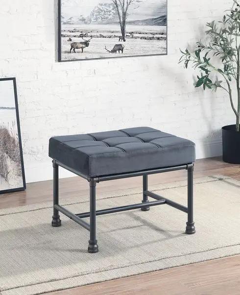 Brantley - Ottoman - Gray Velvet & Sandy Gray by Unique Piece Furniture