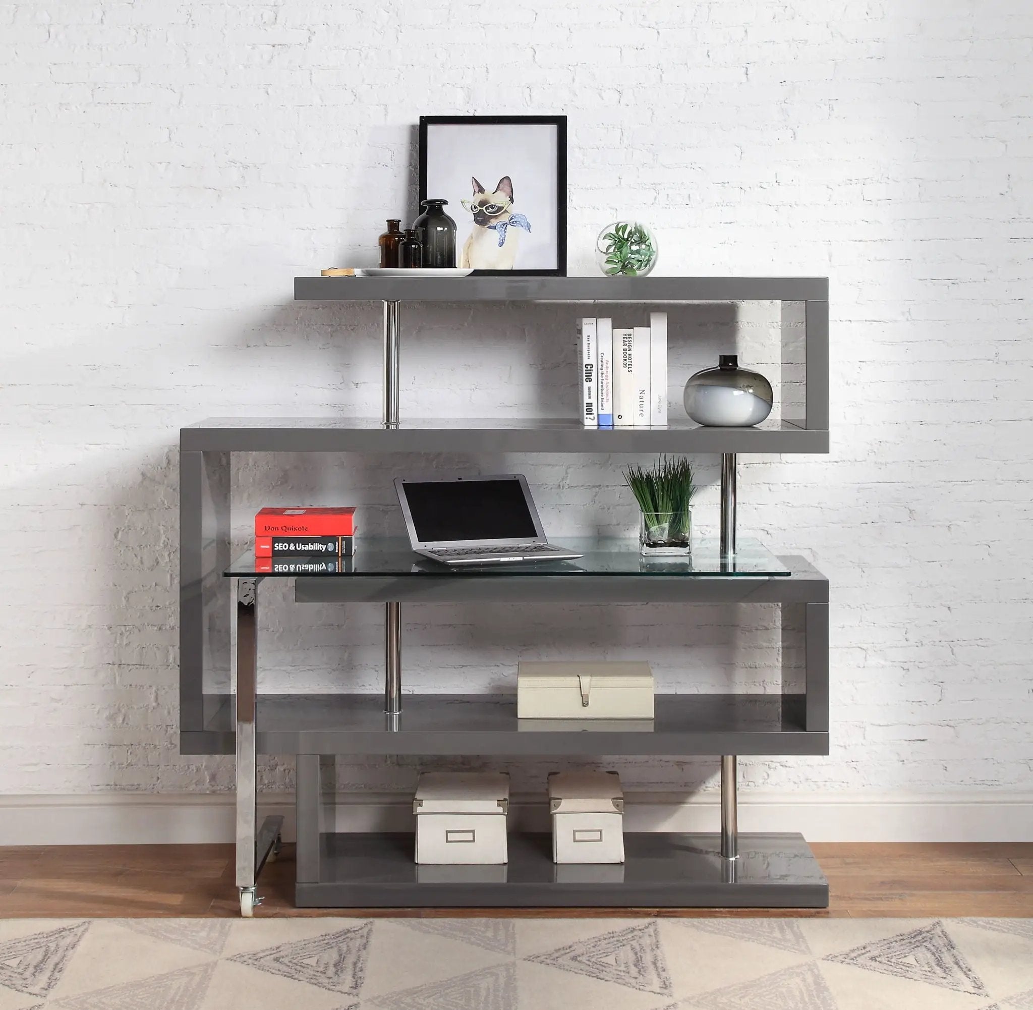 Buck II - Writing Desk With Bookshelf by Unique Piece Furniture