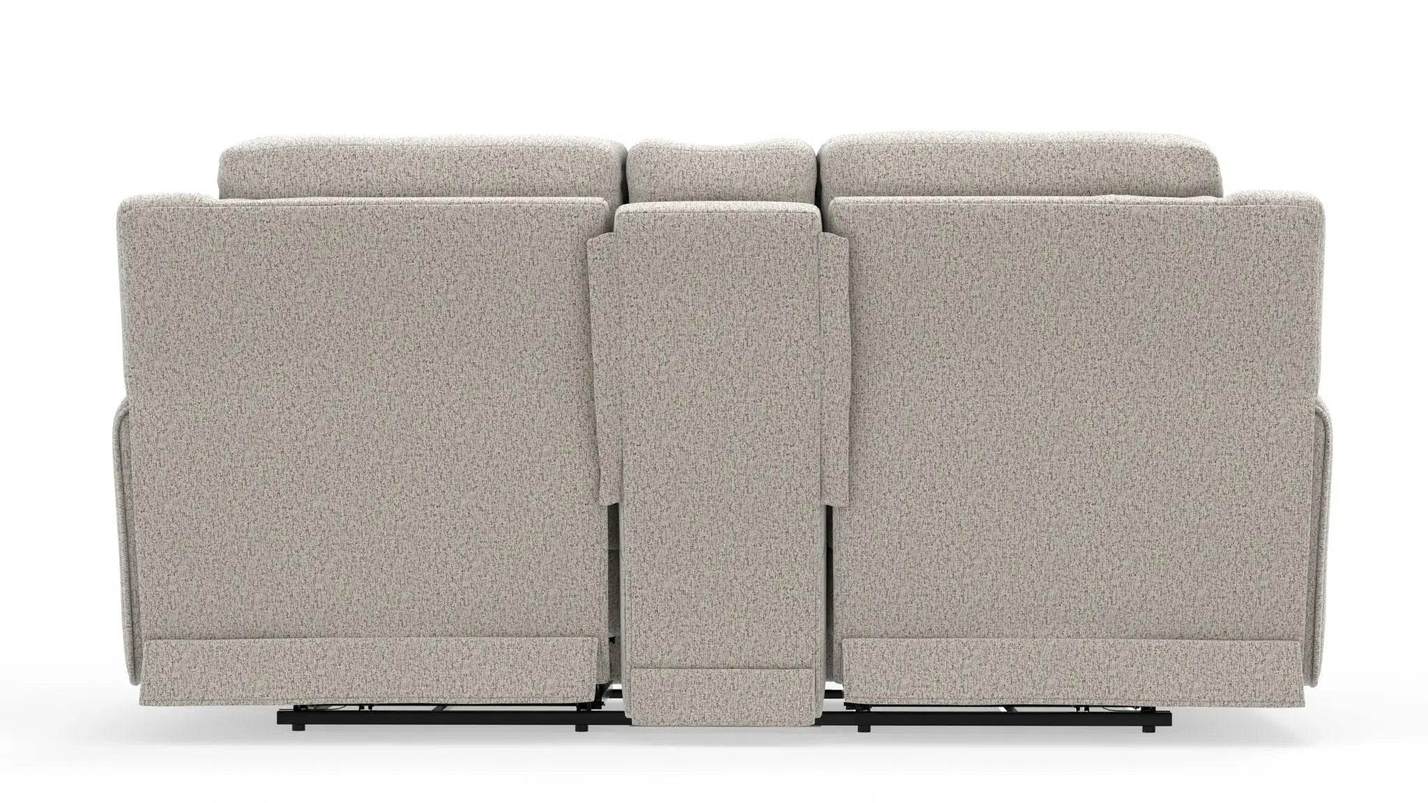 Micah - Power Headrest Power Deep Seat Reclining Console Loveseat - Oatmeal by Unique Piece Furniture