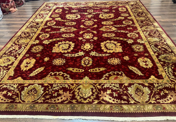 Indo Mahal Rug 9x12, Allover Pattern, Dark Red, Traditional Wool Area Rug, photo 2 of 13