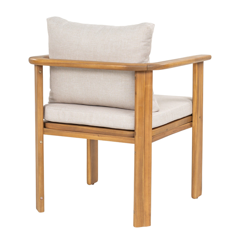Kaja Outdoor Acacia Wood Dining Chair, Teak Finish Frame by HouseOfZazla