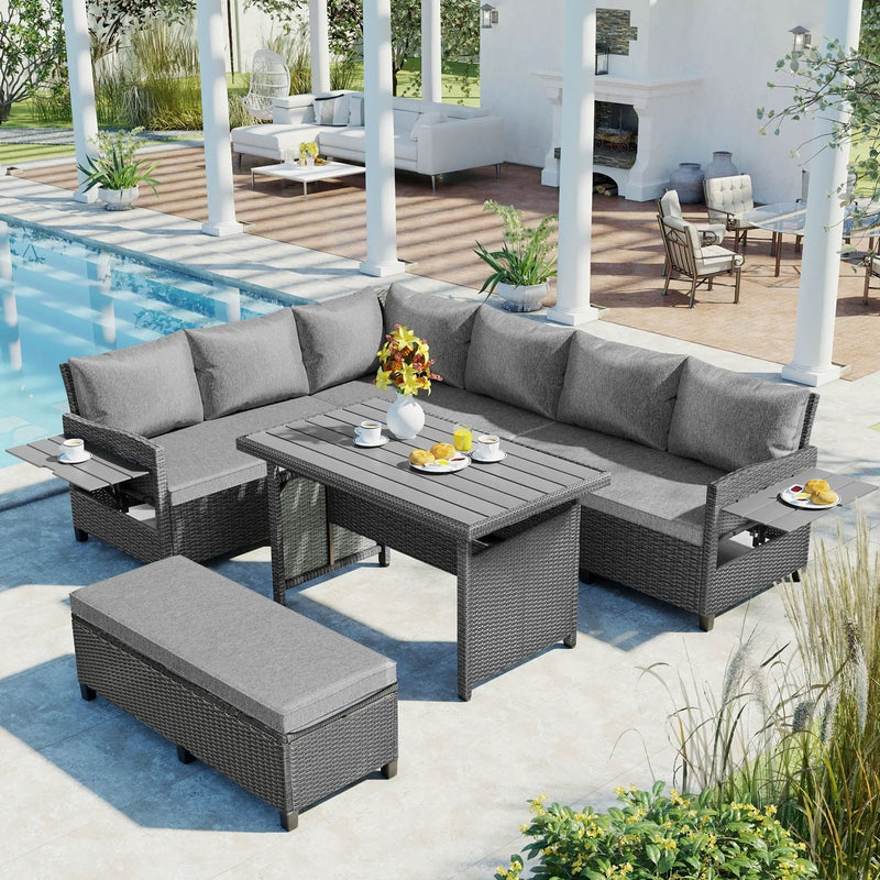 Tomax 5-Piece Outdoor Patio Rattan Sofa Set by HouseOfZazla