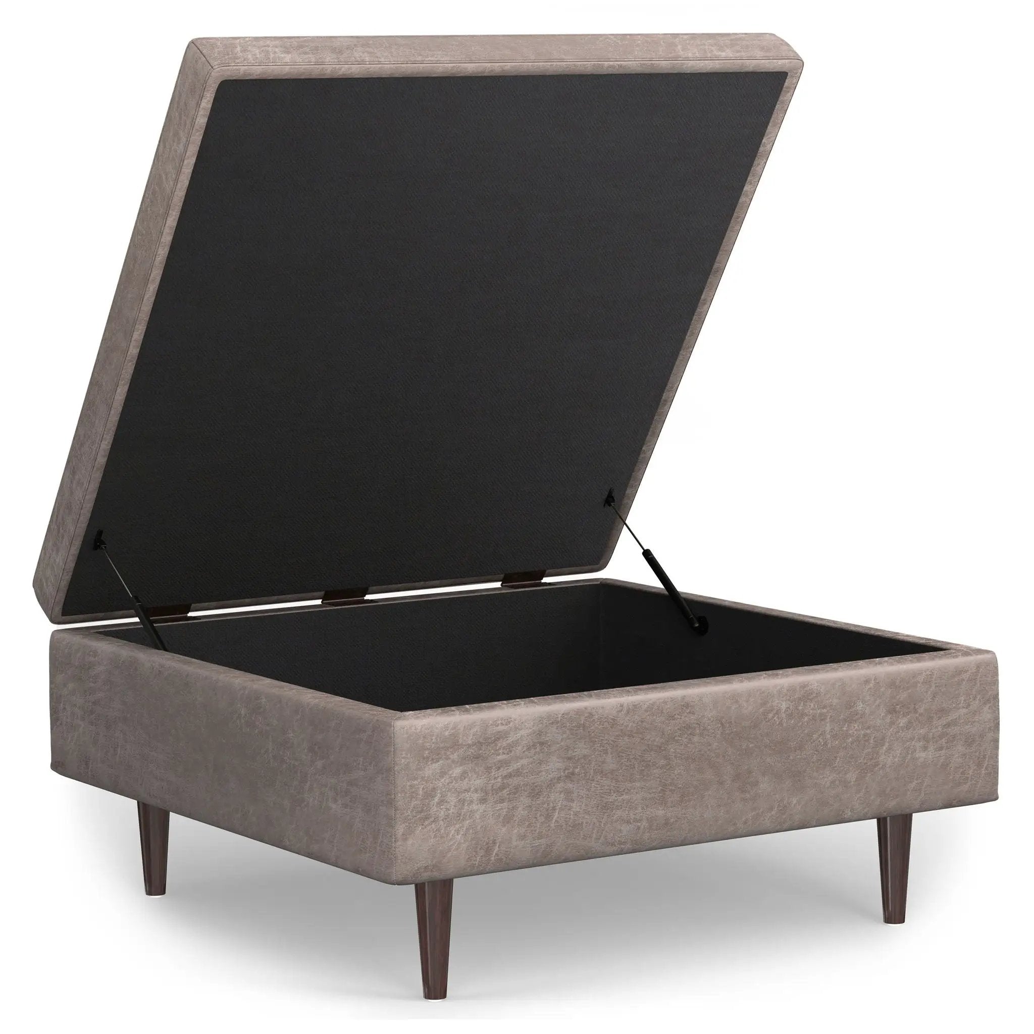 Shay - Large Square Coffee Table Storage Ottoman Mid-Century Style by HouseOfZazla