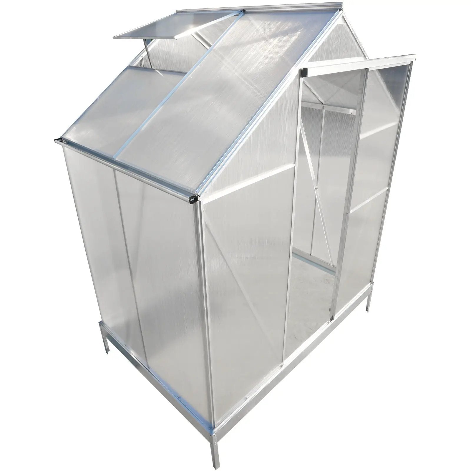 Polycarbonate house, Heavy Duty Outdoor Aluminum Walk-In House Kit With Rain Gutter, Vent And Door For Backyard Garden by HouseOfZazla