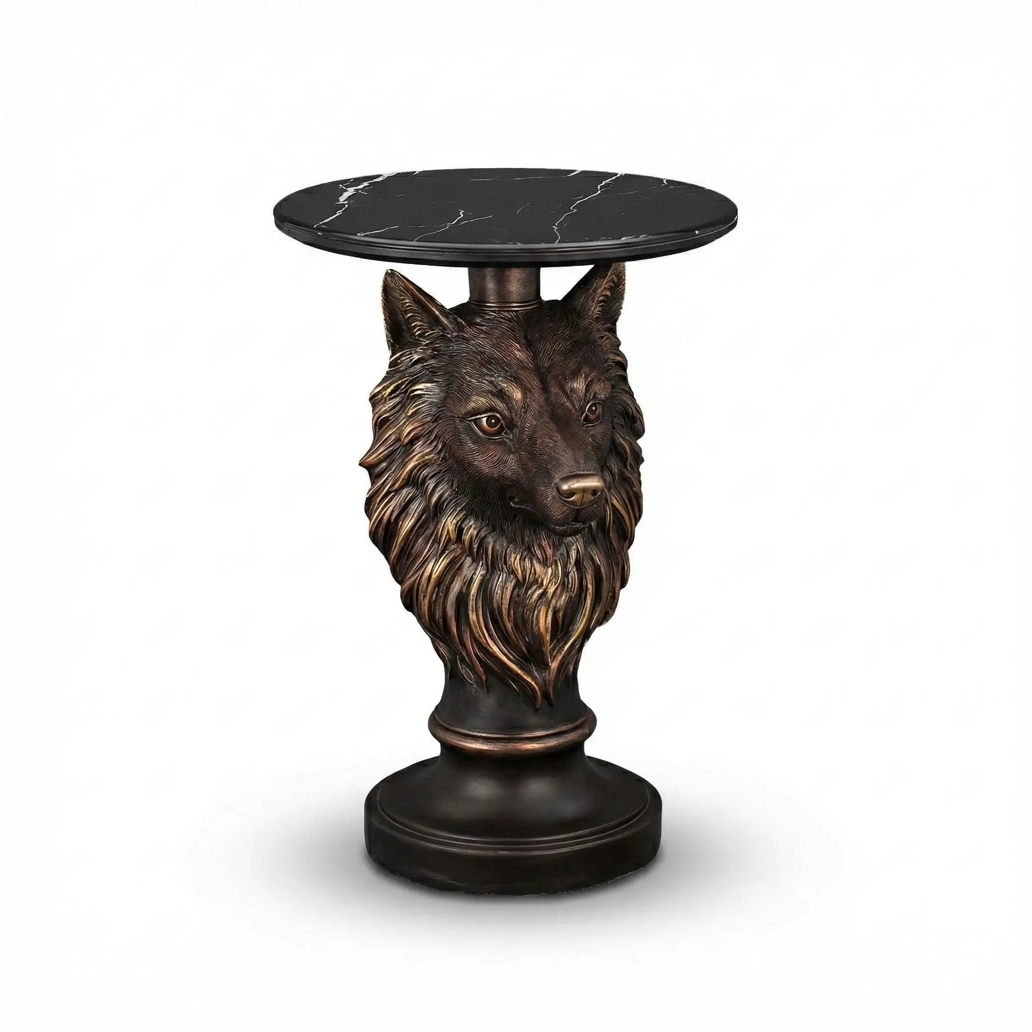 Wolf Head Accent Table Animal Statue End Tables Livingroom by HouseOfZazla