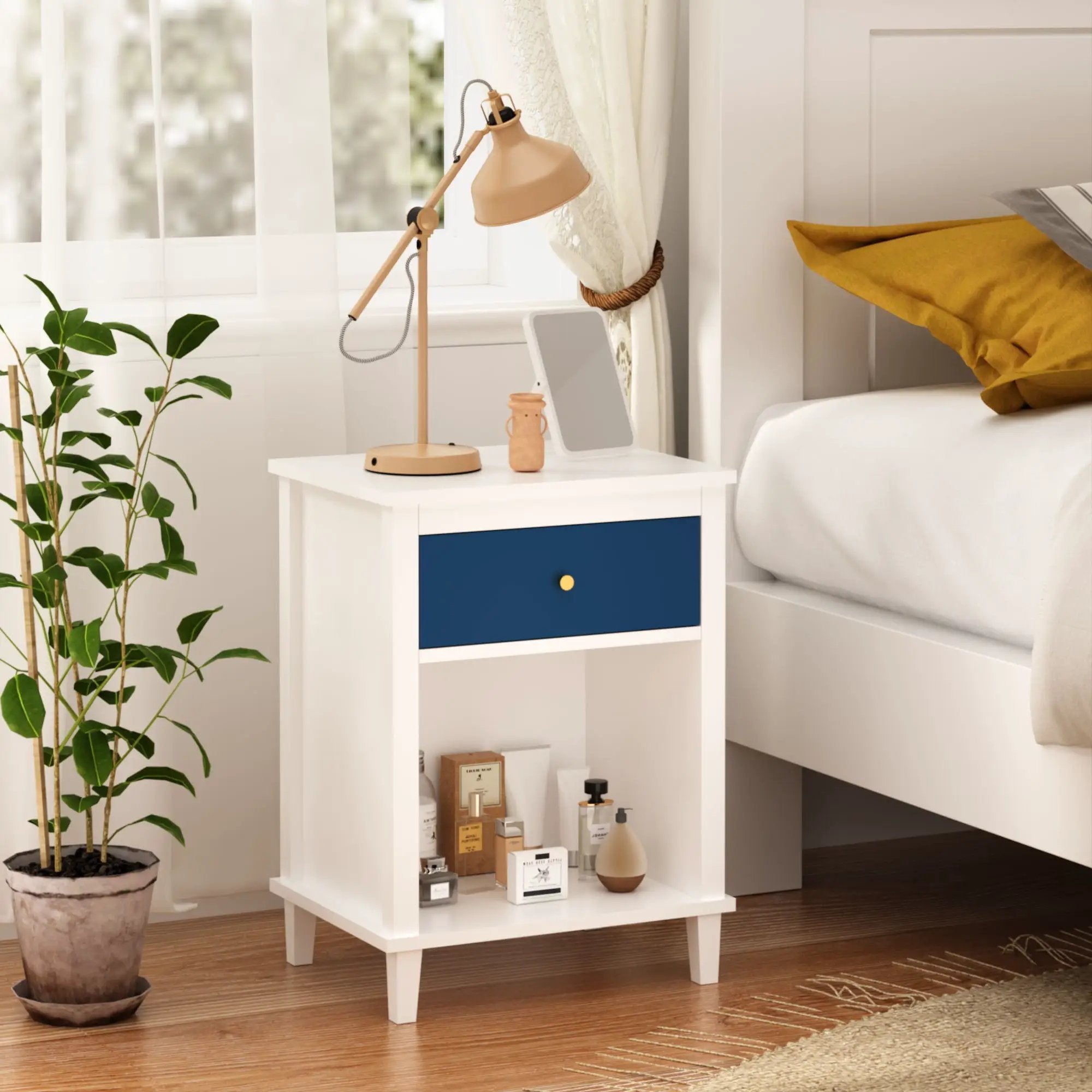 Nightstand With 1 Drawer 1 Shelf by HouseOfZazla
