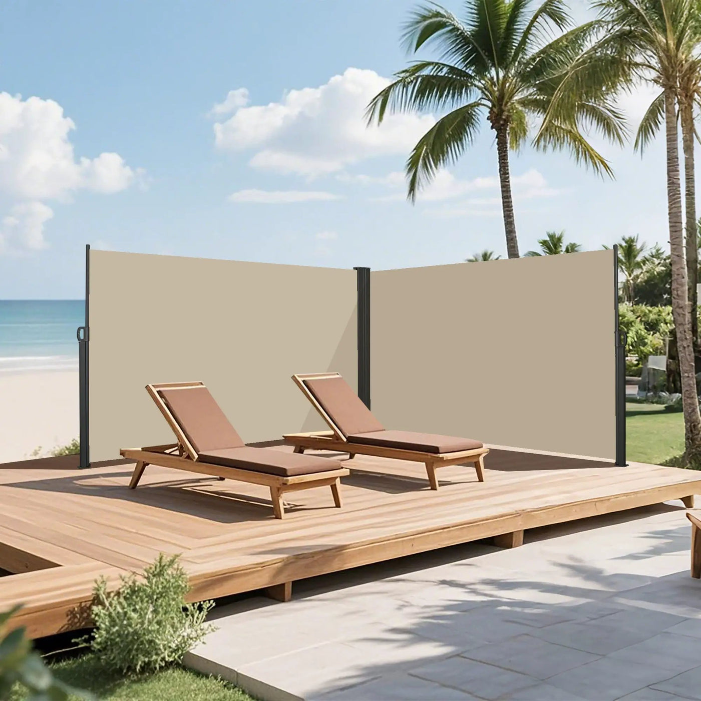 Retractable Side Awning, Waterproof And UV Resistant, Privacy Screen For Patio by Unique Piece Furniture