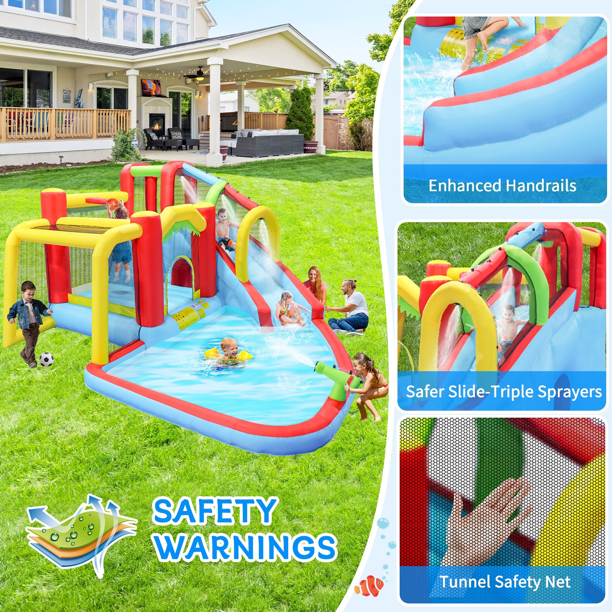 7-in-1 Inflatable Slide Water Park and Garden Bouncer by HouseOfZazla