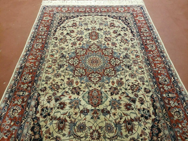 4' X 6' Handmade Ultra Fine Chinese Floral Oriental Wool Rug Hand Knotted Beige by Jewel Rugs