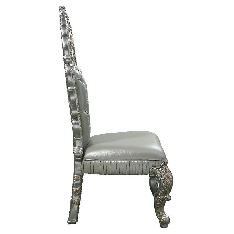 Sandoval - Side Chair (Set of 2) - Beige Synthetic Leather & Champagne by Unique Piece Furniture