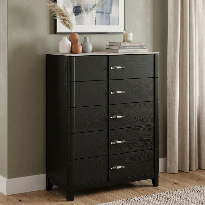 Opel - 5 Drawer Chest - Black by HouseOfZazla