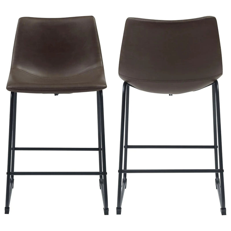 Armless Counter Height Stools (Set of 2) - Brown by HouseOfZazla