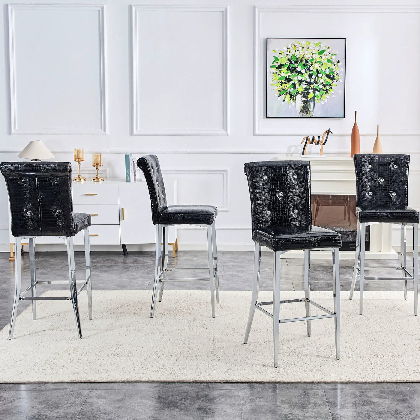 Bar Chairs & Crystal Clasp Design (Set of 2) by HouseOfZazla