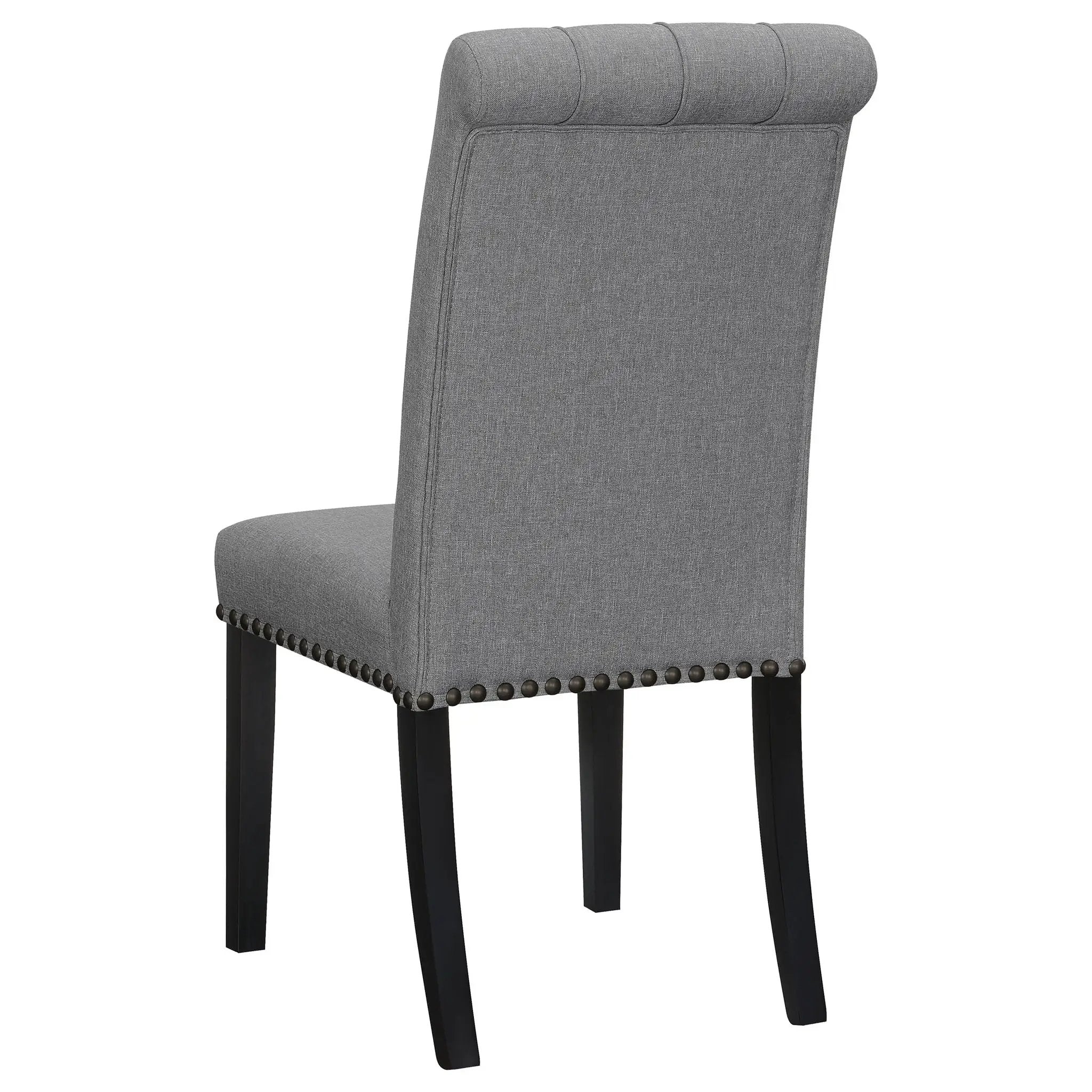 Alana Fabric Upholstered Dining Side Chair Grey (Set of 2) by Unique Piece Furniture