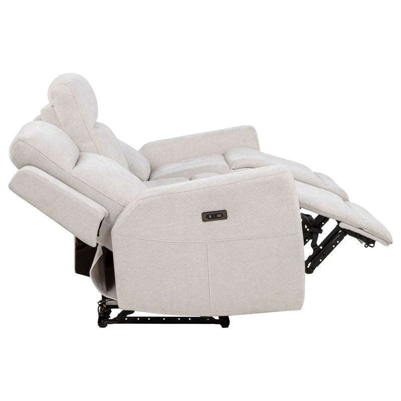 Kennett 2-piece Chenille Power Reclining Sofa Set Ivory by Unique Piece Furniture