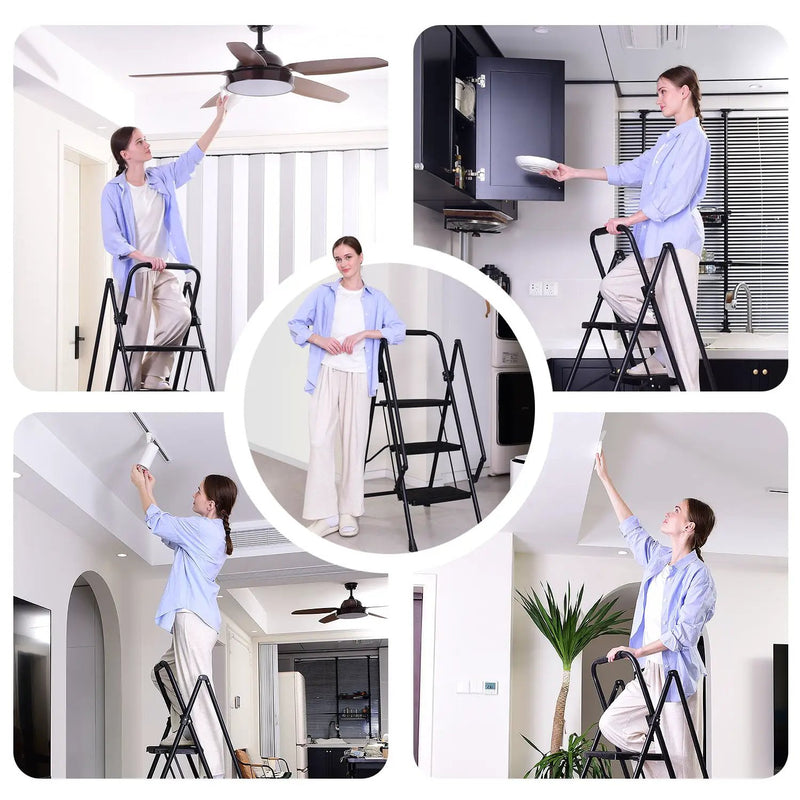 Four Step Ladder - Lightweight Folding Step Stool by HouseOfZazla