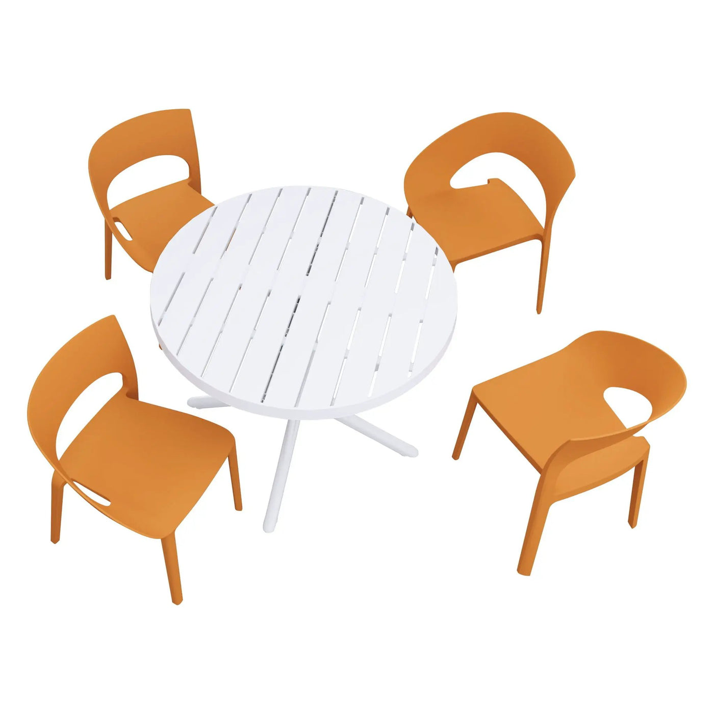 4 Piece Set Of Modern Designed Single Chairs With Round Table by HouseOfZazla