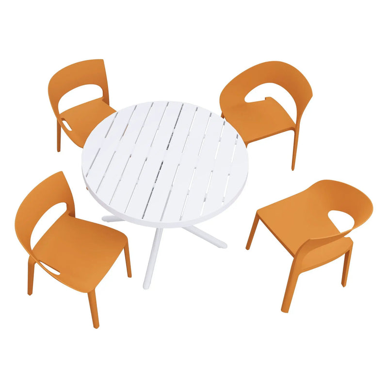 4 Piece Set Of Modern Designed Single Chairs With Round Table by Unique Piece Furniture