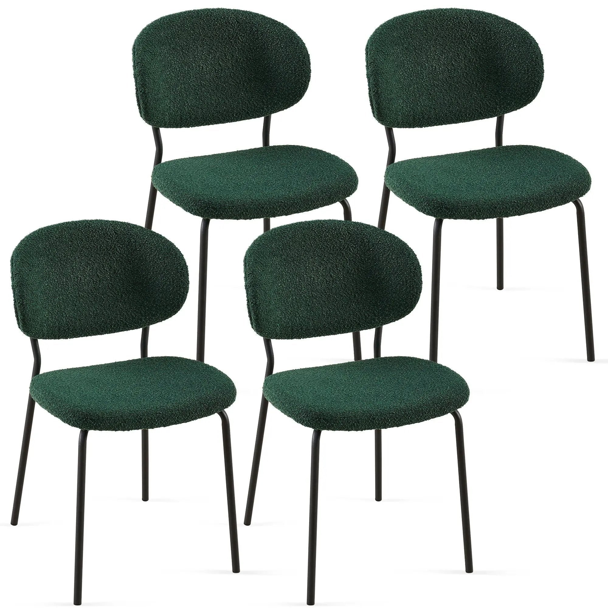 Boucle Dining Chairs, Dining Chairs With Metal Legs For Dining Room, Kitchen, Living Room by Unique Piece Furniture