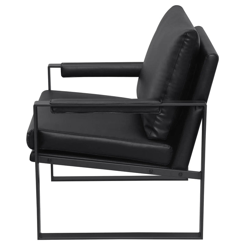 Rosalind Upholstered Track Arm Accent Chair Black by Unique Piece Furniture