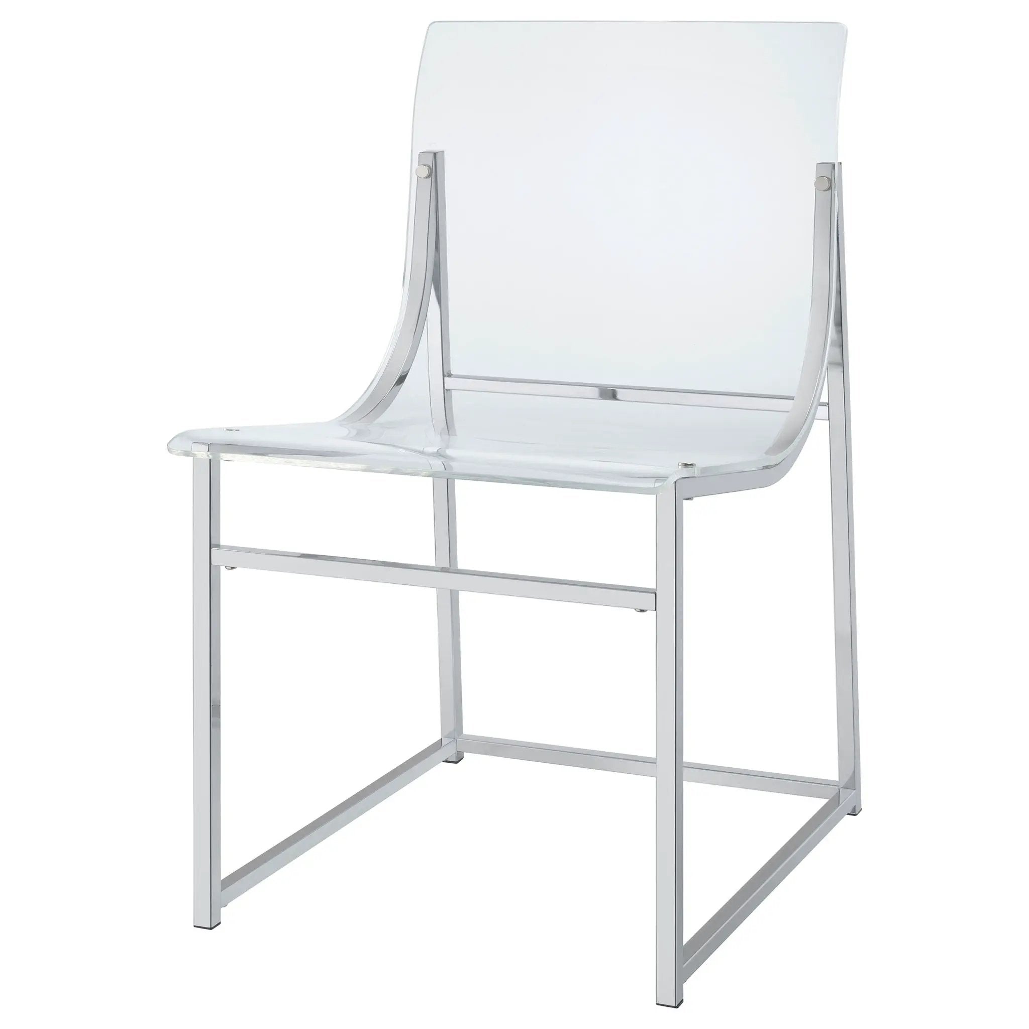 Adino Acrylic Dining Side Chair Chrome (Set of 2) by Unique Piece Furniture