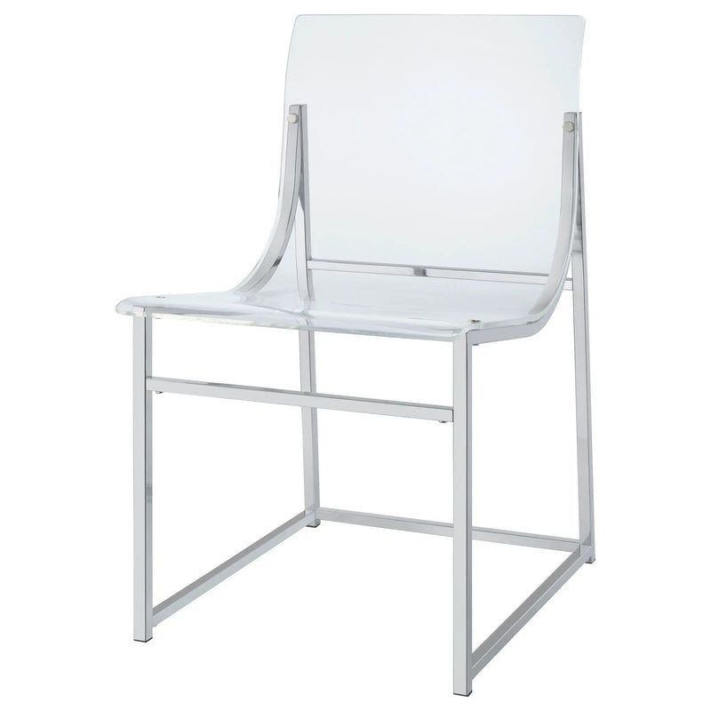 Adino Acrylic Dining Side Chair Chrome (Set of 2) by Unique Piece Furniture