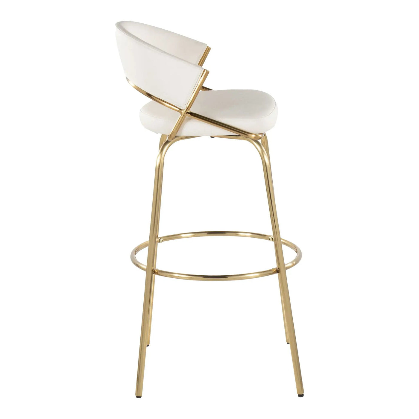 Jie - Fixed Height Contemporary Barstool With Swivel With Round Footrest (Set of 2) by HouseOfZazla