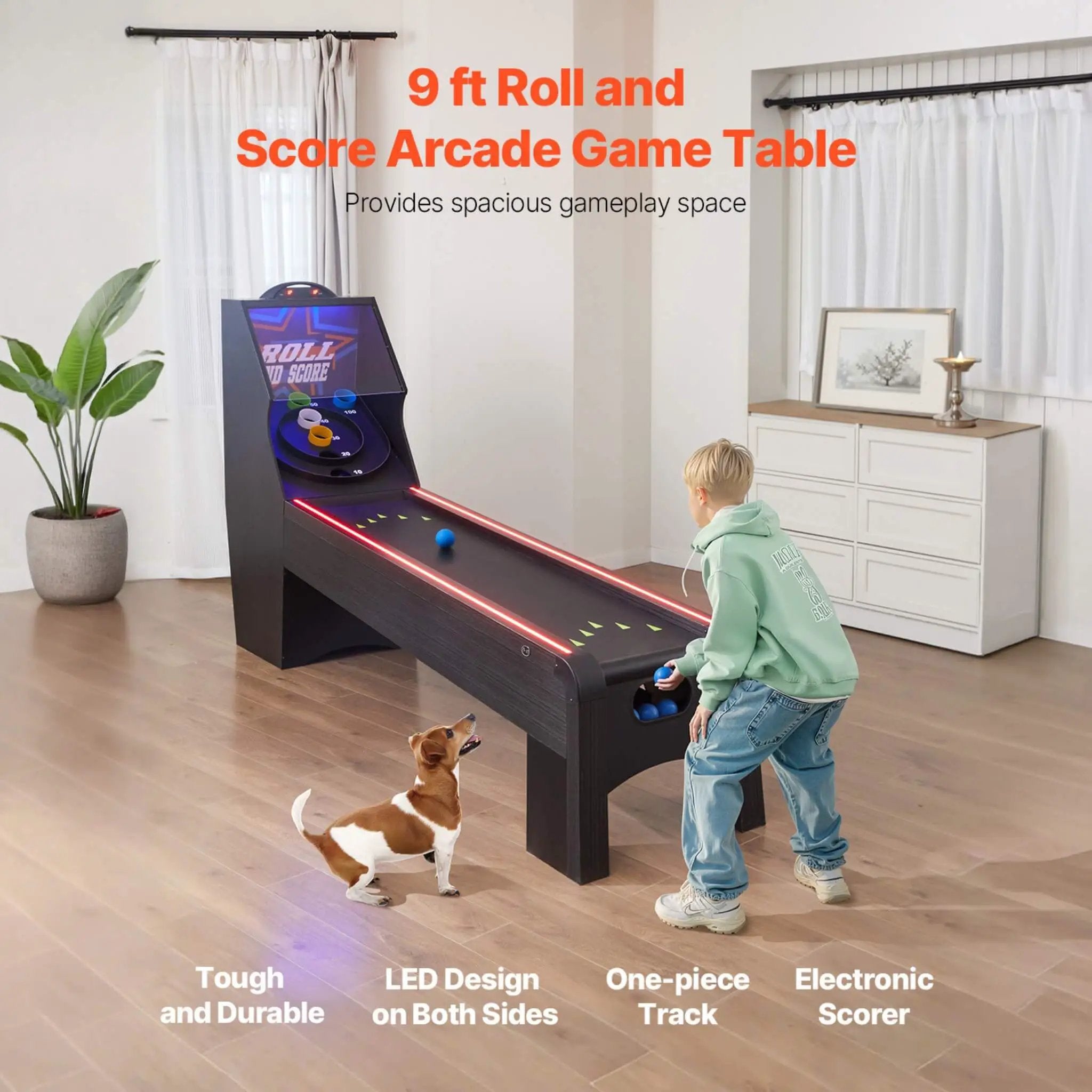 9FT Roll And Score Game Table With Automatic Ball Return (SAK49172) by SAKSBY WHOLESALE