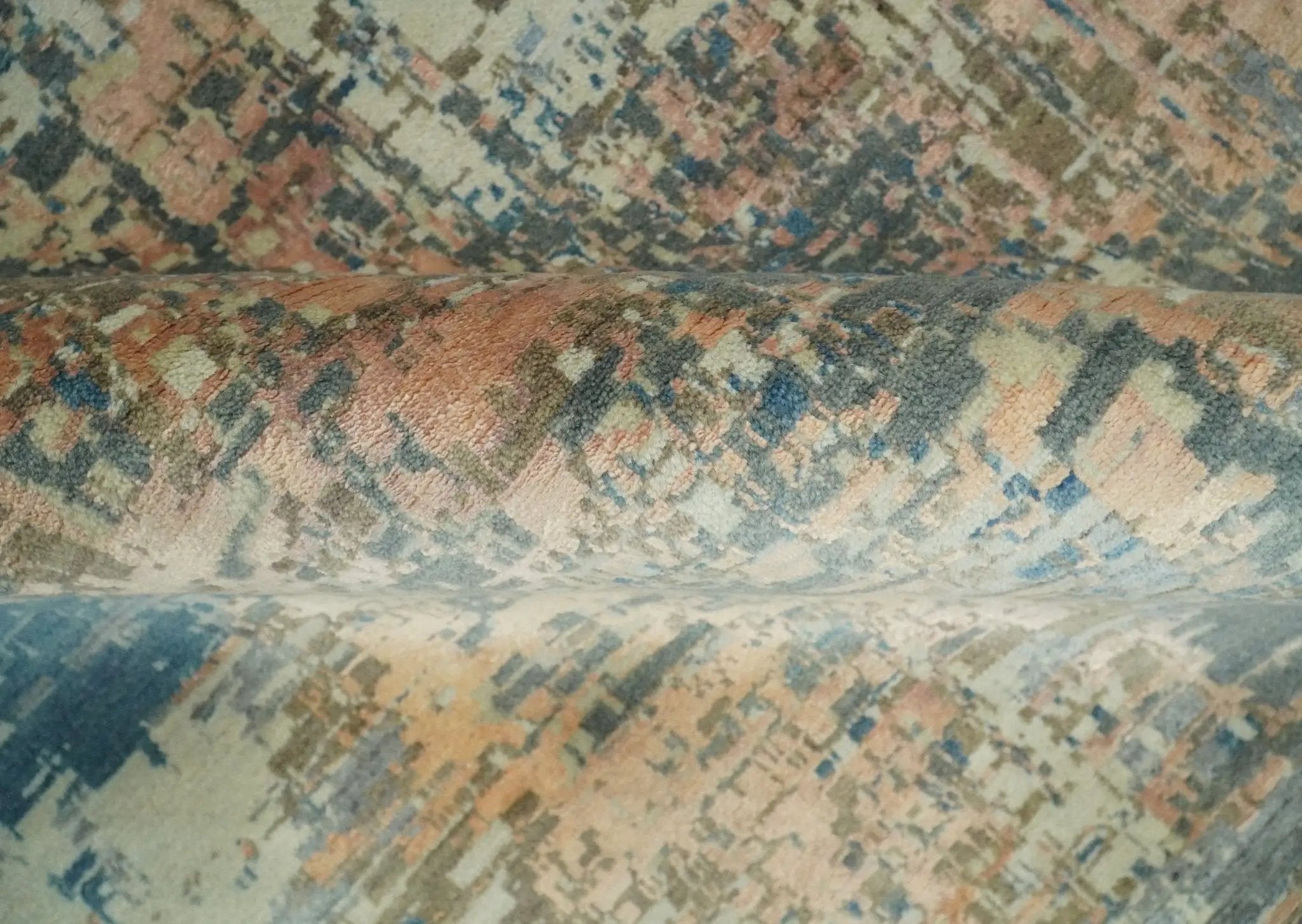 9x12 Fine Hand Knotted Brown Multicolor Modern Abstract Wool Area Rug by The Rug Decor