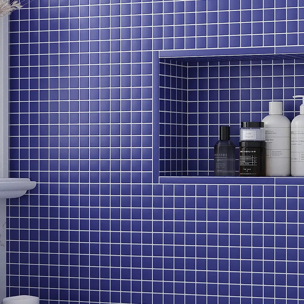 Cobalt Blue 12x12 Matte Square Glass Mosaic Tile (10 pack, 9.67 sq ft/case) by Apollo Tile