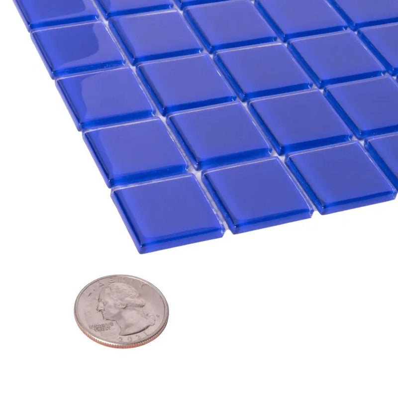 Cobalt Blue 12x12 Glossy Square Glass Mosaic Tile (10 pack, 9.67 sq ft/case) by Apollo Tile