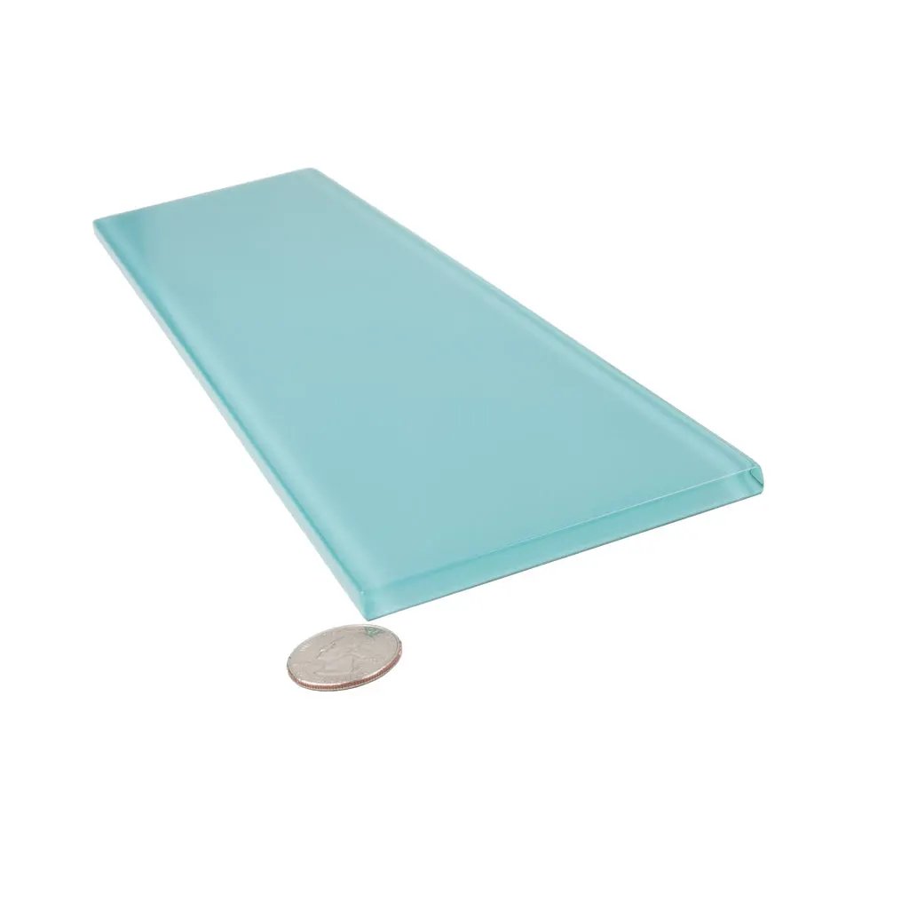 Sky Blue 4x16 Glossy Subway Glass Tile (12 pack, 5.33 sq ft/case) by Apollo Tile