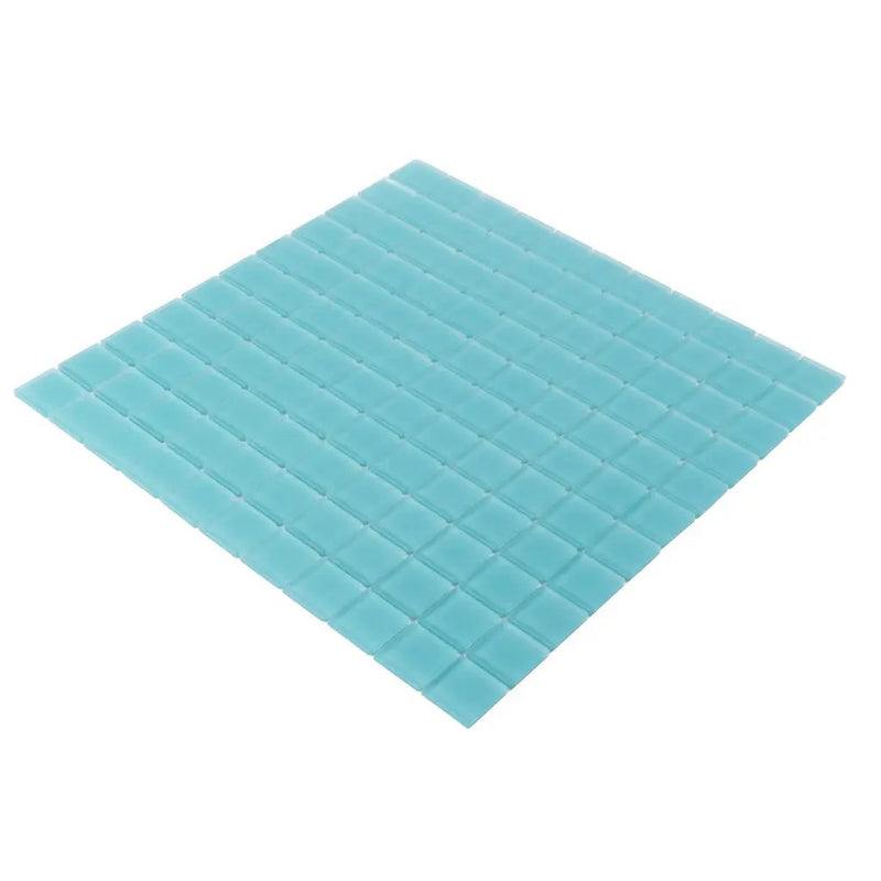 Sky Blue 12x12 Matte Square Glass Mosaic Tile (10 pack, 9.67 sq ft/case) by Apollo Tile