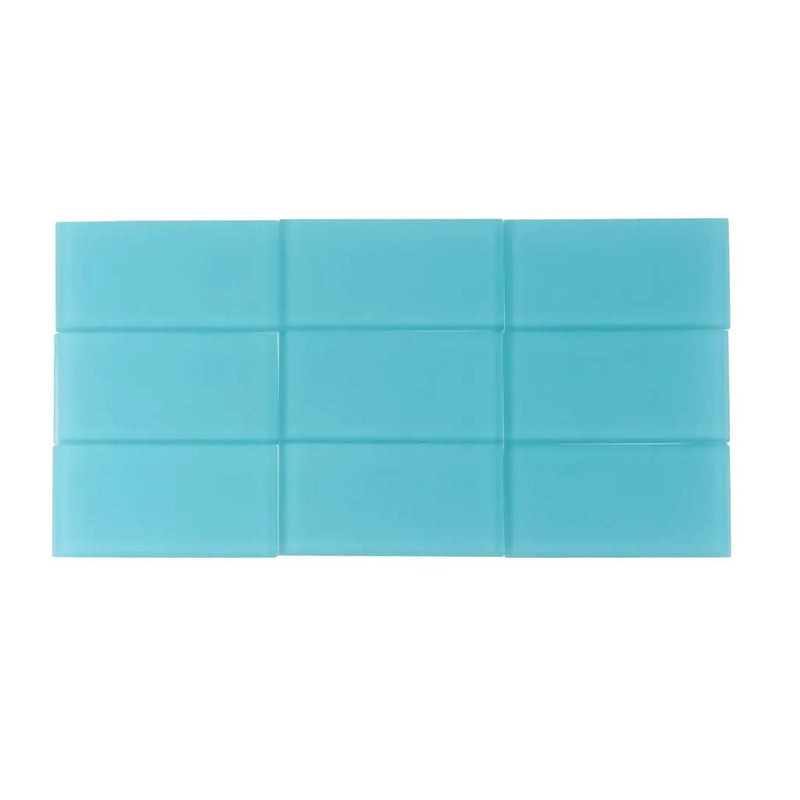 Sky Blue 3x6 Matte Subway Glass Tile (40 pack, 5 sq ft/case) by Apollo Tile