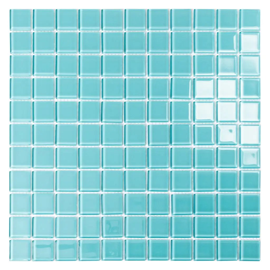 Sky Blue 12x12 Glossy Square Glass Mosaic Tile (10 pack, 9.67 sq ft/case) by Apollo Tile
