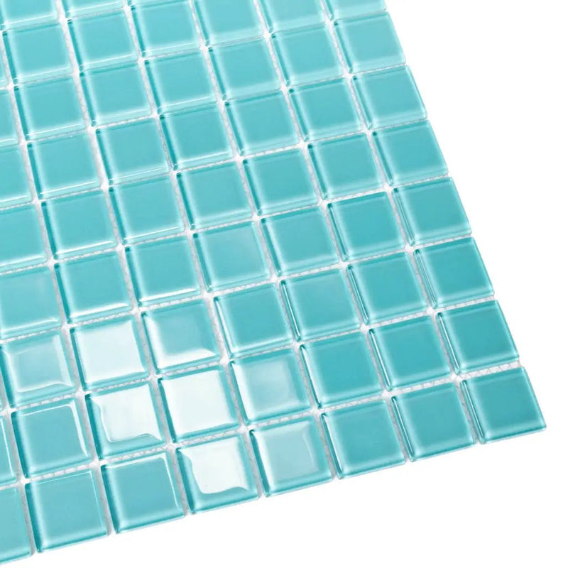 Sky Blue 12x12 Glossy Square Glass Mosaic Tile (10 pack, 9.67 sq ft/case) by Apollo Tile