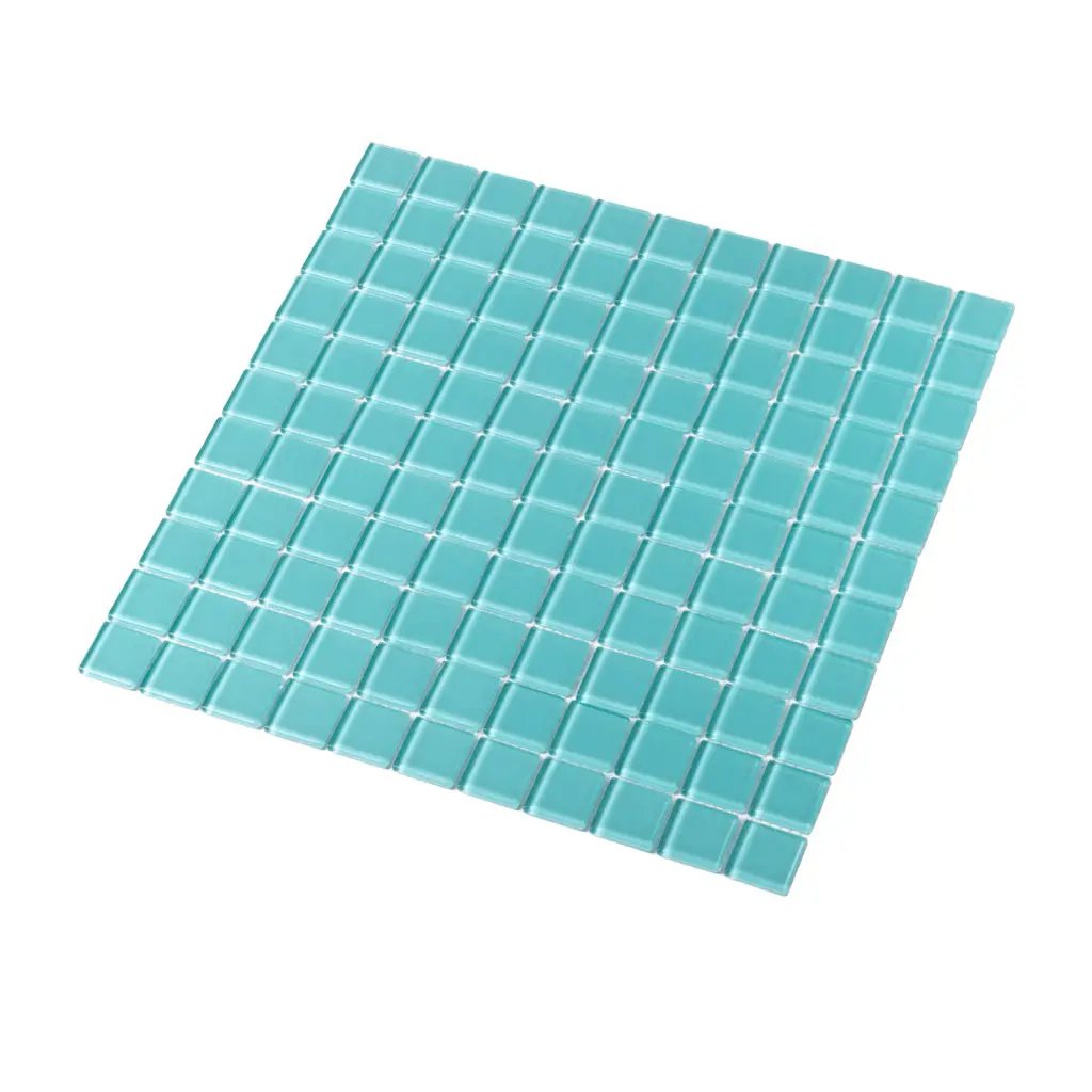 Sky Blue 12x12 Glossy Square Glass Mosaic Tile (10 pack, 9.67 sq ft/case) by Apollo Tile
