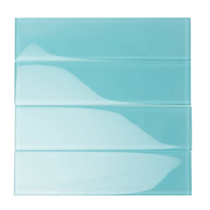 Sky Blue 3x12 Glossy Subway Glass Tile (20 pack, 5 sq ft/case) by Apollo Tile