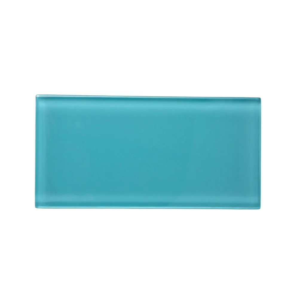 Sky Blue 3x6 Glossy Subway Glass Tile (40 pack, 5 sq ft/case) by Apollo Tile